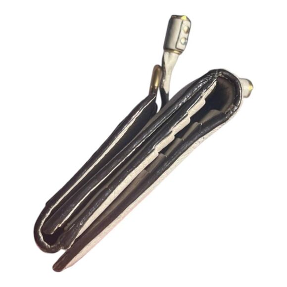 Chloe Leather Tassel Snap Compact Marcie Bi-Fold Square Wallet Gray OS - Picture 6 of 7